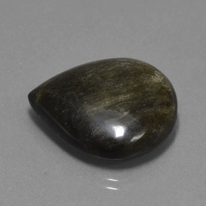 Obsidienne noir naturelle en forme de poire, 26,92 ct, opaque