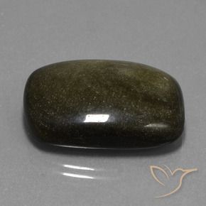 Obsidienne Noir avec bronze naturelle Coussin, 28.60 ct, Opaque
