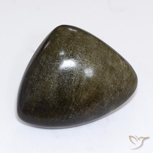 Obsidienne Brun noirâtre léger naturelle Trillion, 26.72 ct, Opaque