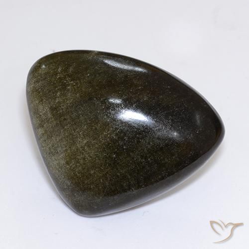 Obsidienne Brun noirâtre léger naturelle Trillion, 26.72 ct, Opaque