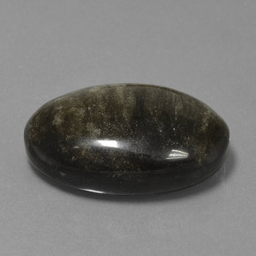 Obsidienne noir naturelle coupe ovale, 26,10 ct, opaque