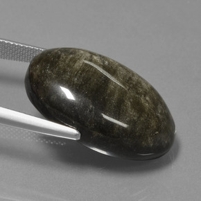 Obsidienne noir naturelle coupe ovale, 26,10 ct, opaque