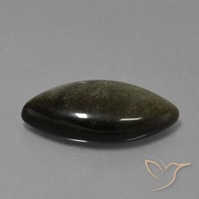 Obsidienne Noir avec reflets dorés naturelle Marquise, 17.08 ct, Opaque
