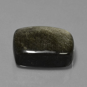 Obsidienne Noir avec reflets dorés naturelle Coupe coussin, 22.56 ct, Opaque