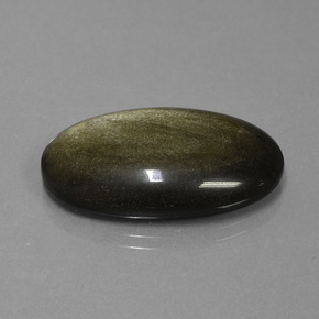 Obsidienne or naturelle coupe ovale, 20,82 ct, opaque