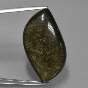 Obsidienne noir naturelle forme fantaisie, 25,29 ct, opaque