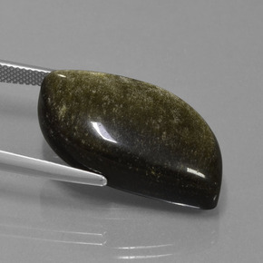 Obsidienne noir naturelle forme fantaisie, 25,29 ct, opaque