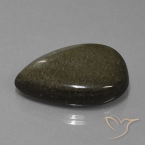 Obsidienne Noir avec bronze naturelle En forme de poire, 23.81 ct, Opaque