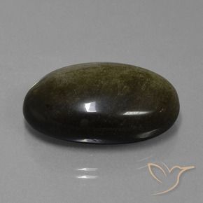 Obsidienne Noire naturelle ovale, 31.05 ct, Opaque
