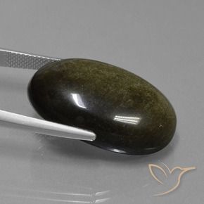Obsidienne Noire naturelle ovale, 31.05 ct, Opaque
