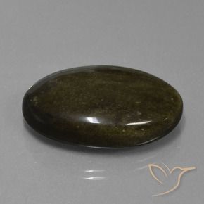 Obsidienne Marron noirâtre naturelle ovale, 31.37 ct, Opaque