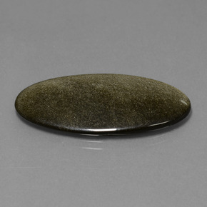 Obsidienne noir naturelle coupe ovale, 15,09 ct, opaque