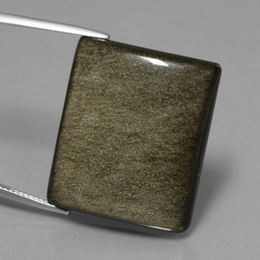 Obsidienne Lustre doré noir naturelle Baquette, 39.20 ct, Opaque