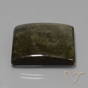 Obsidienne Noir avec bronze naturelle Carré, 54.37 ct, Opaque
