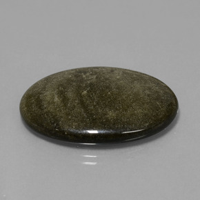 Obsidienne noir naturelle coupe ovale, 28,74 ct, opaque