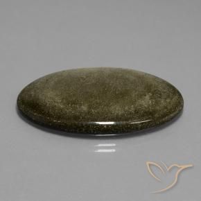 Obsidienne Marron noir naturelle ovale, 44.42 ct, Opaque