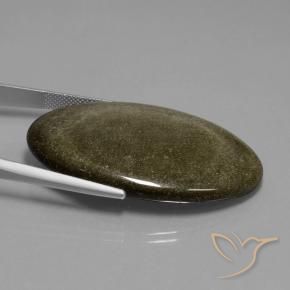 Obsidienne Marron noir naturelle ovale, 44.42 ct, Opaque