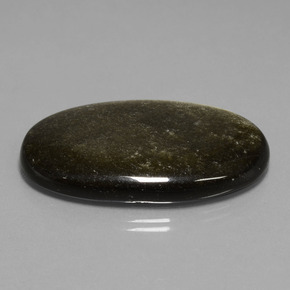 Obsidienne Éclat d'Or naturelle Coupe ovale, 49.66 ct, Opaque
