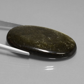 Obsidienne Éclat d'Or naturelle Coupe ovale, 49.66 ct, Opaque