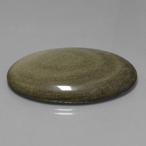 Obsidienne Lustre doré noir naturelle Coupe ovale, 71.91 ct, Opaque