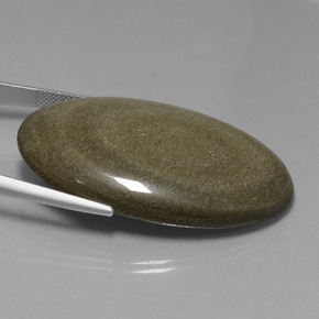 Obsidienne Lustre doré noir naturelle Coupe ovale, 71.91 ct, Opaque