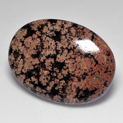 Obsidienne multicolore naturelle coupe ovale, 44,88 ct, opaque