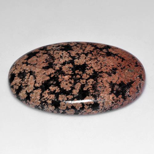 Obsidienne multicolore naturelle coupe ovale, 44,88 ct, opaque