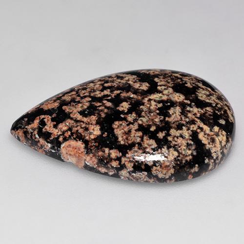 Obsidienne Multicolore naturelle En forme de poire, 18.21 ct, Opaque