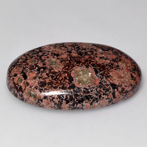 Obsidienne multicolore naturelle coupe ovale, 15,91 ct, opaque