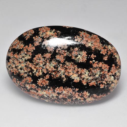 Obsidienne multicolore naturelle coupe ovale, 31,25 ct, opaque