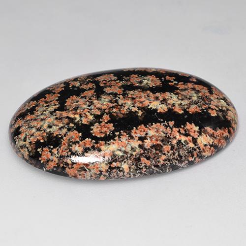 Obsidienne multicolore naturelle coupe ovale, 31,25 ct, opaque