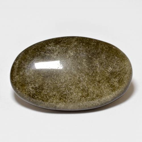 Obsidienne noir naturelle coupe ovale, 10,35 ct, opaque