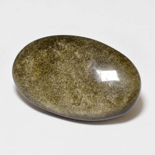 Obsidienne noir naturelle coupe ovale, 10,35 ct, opaque