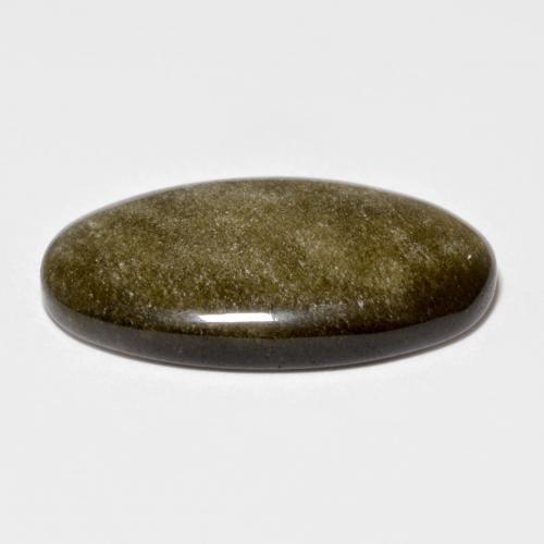 Obsidienne noir naturelle coupe ovale, 10,35 ct, opaque