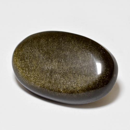 Obsidienne noir naturelle coupe ovale, 15,53 ct, opaque