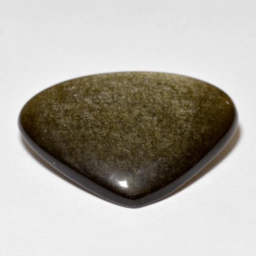 Obsidienne noir naturelle trillion, 11,78 ct, opaque