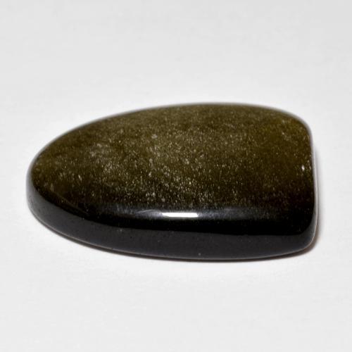 Obsidienne Noir avec bronze naturelle Forme fantaisie, 16.36 ct, Opaque