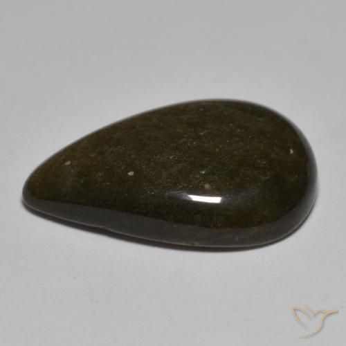 Obsidienne Noir avec reflets dorés naturelle En forme de poire, 10.44 ct, Opaque
