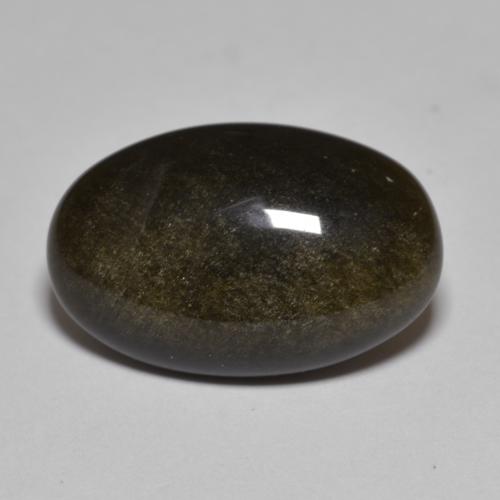 Obsidienne noir naturelle coupe ovale, 8,61 ct, opaque