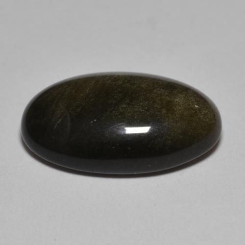 Obsidienne noir naturelle coupe ovale, 8,61 ct, opaque