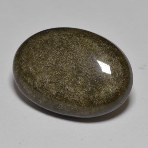 Obsidienne noir naturelle coupe ovale, 12,75 ct, opaque