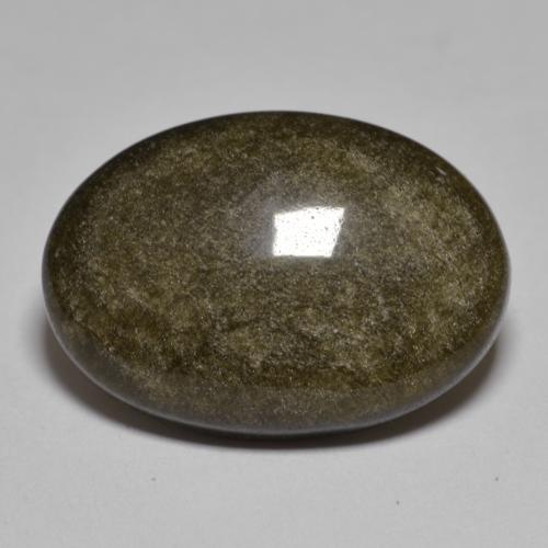 Obsidienne noir naturelle coupe ovale, 12,75 ct, opaque