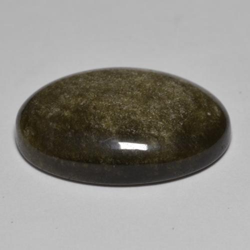 Obsidienne noir naturelle coupe ovale, 12,75 ct, opaque