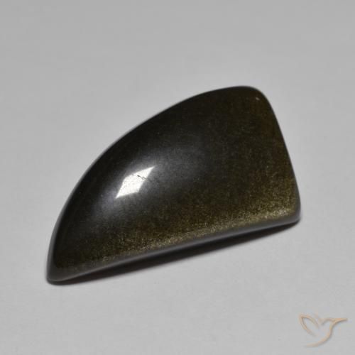 Obsidienne Noir avec reflets dorés naturelle Fantaisie, 15.13 ct, Opaque