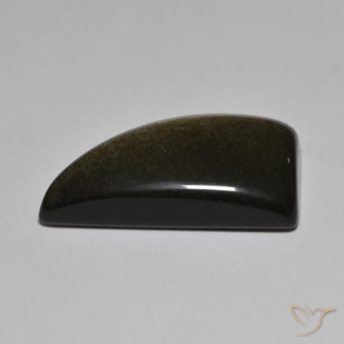Obsidienne Noir avec reflets dorés naturelle Fantaisie, 15.13 ct, Opaque