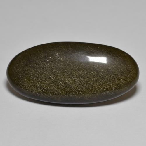 Obsidienne noir naturelle coupe ovale, 17,99 ct, opaque
