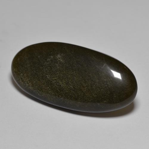 Obsidienne noir naturelle coupe ovale, 17,99 ct, opaque