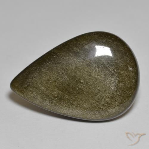 Obsidienne Brun noirâtre léger naturelle En forme de poire, 17.94 ct, Opaque