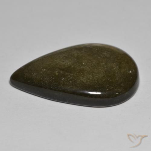 Obsidienne Brun noirâtre léger naturelle En forme de poire, 17.94 ct, Opaque