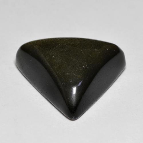 Obsidienne Noir avec bronze naturelle Trillion, 10.77 ct, Opaque